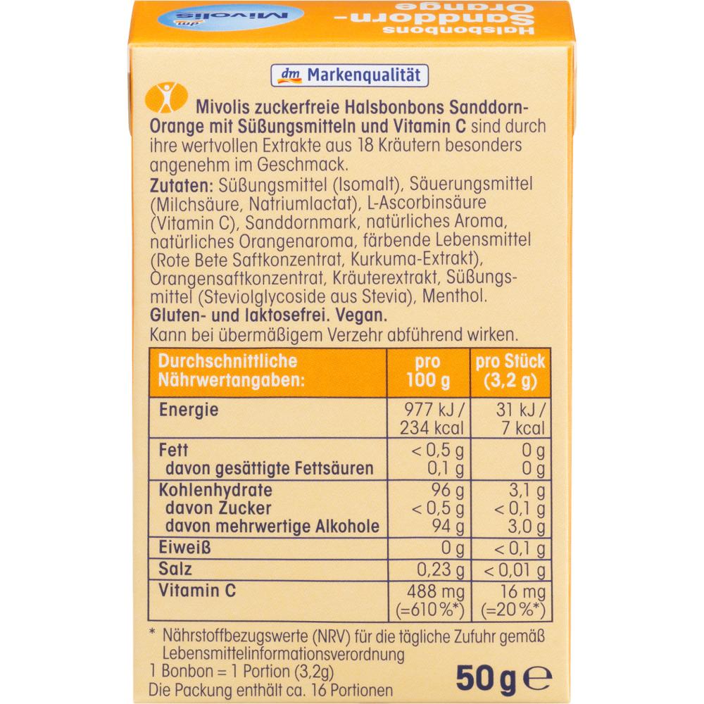 DM Mivolis Orange Flavored Sugar Free Throat Lozenge 75g