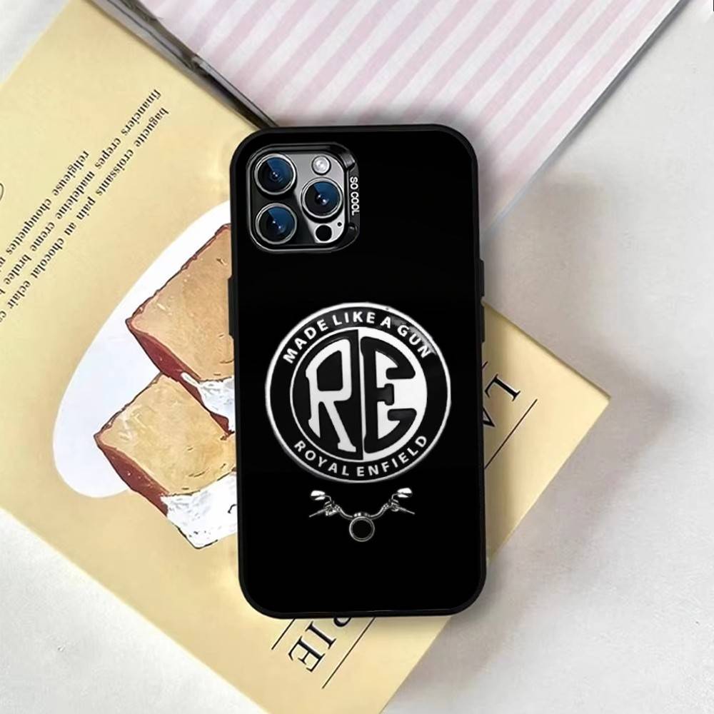 Чехол для телефона R-ROYALS E-ENFIELDs Logo для iPhone 17,16,15,14,13,12,11 Plus,Pro Max,XS,Цветной Серебряный Покрытый Внутренний Чехол