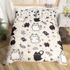 Kawaii Cat Duvet Cover Single Queen for Boys Girls Cute Kitten Pet Bedding SetMicrofiber Blue Comforter Cover with 2 Pillowcase
