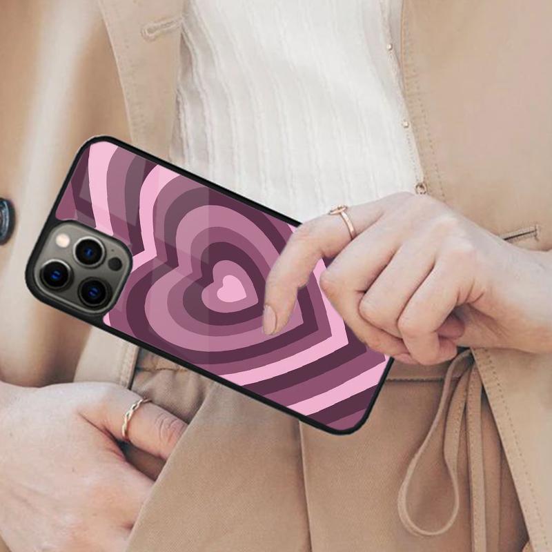 Latte Love Groovy Coffee Heart Pink Magnetic Phone Case For APPLE iPhone 17 Air 16 14 13 12 Pro Max 15 Plus Wireless MagSafe