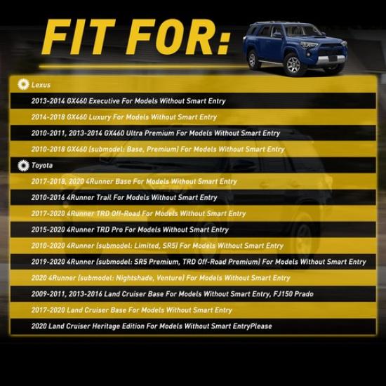 Door Handle Cover For 2010- Toyota 4Runner Front Rear Left Right Chrome I