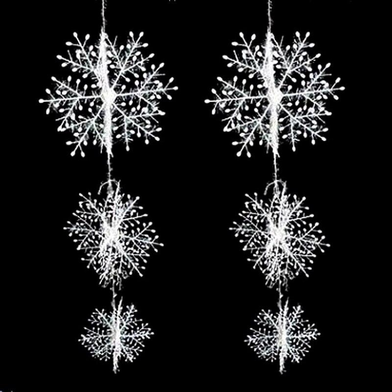 9 шт. рождественские искусственные снежинки красивые белые большие снежинки аксессуары для рождественской елки рождественские украшения