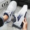 Универсальная белая обувь Мужская летняя повседневная Студенческая дышащая обувь с сетчатыми вставками Модная спортивная обувь на высокой подошве для мужчин