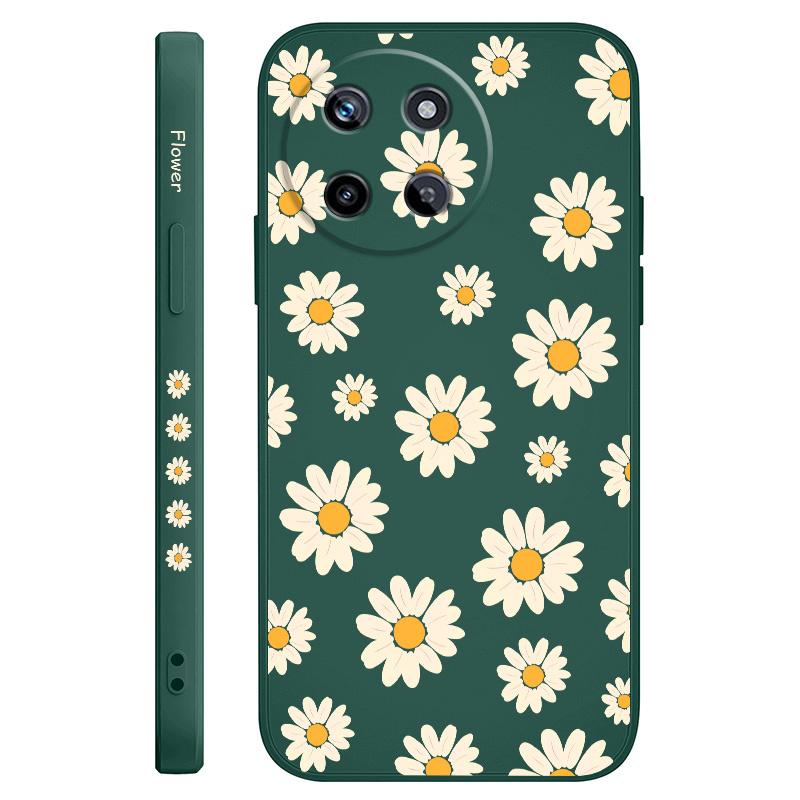 Чехол-ромашка с текстурой для OPPO Realme 11 10 9 9i 8 8i 7 Pro Plus C35 C21Y C25Y C25 4G 5G, чехол из жидкого силикона