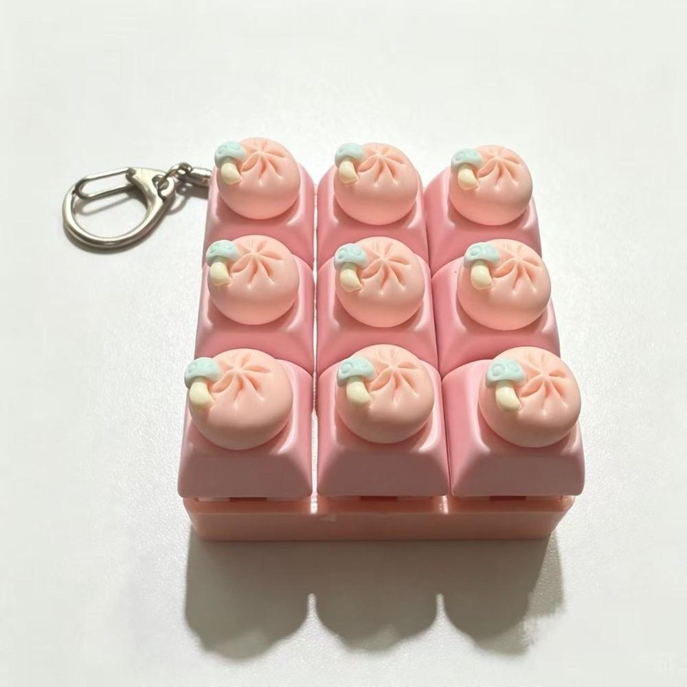 9 Button Fidget Keychain Dumpling Finger Keyboard Pendant Mini Keyboard Keychain Pass The Time