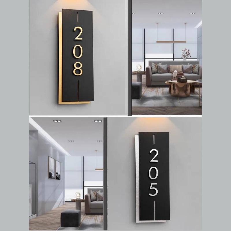 Acrylic Modern Door Plate Shop Sign Customize House Number For Home Office Flats Restaurant Hotel Cafe Bar Home Decor Plate
