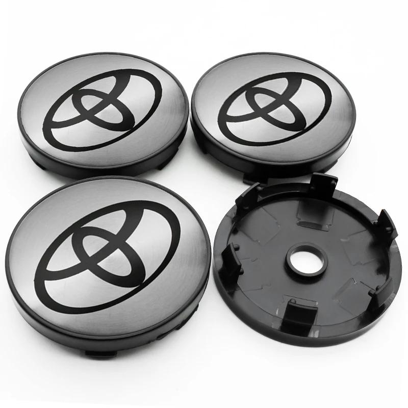 4Pcs 56mm 60mm 62mm 57mm Car Wheel Center Hub Cap Stickers Accessory For Toyota Rav4 Yaris Avensis Corolla Camry crown Rim Cover