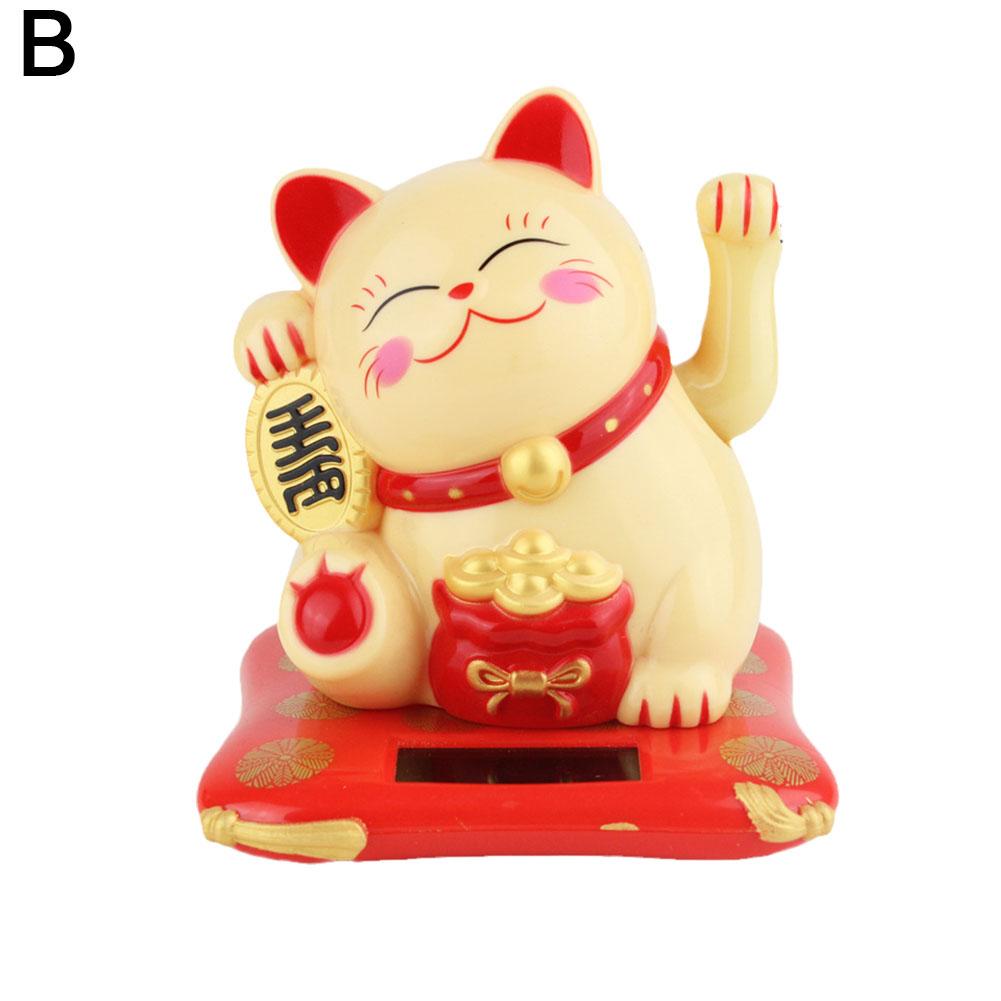 Солнечный Кот Удачи Машущий Кот Кот на солнечной батарее Милый машущий кот на солнечной батарее Удача Богатство Приветствующие коты Домашний дисплей Декор для автомобиля