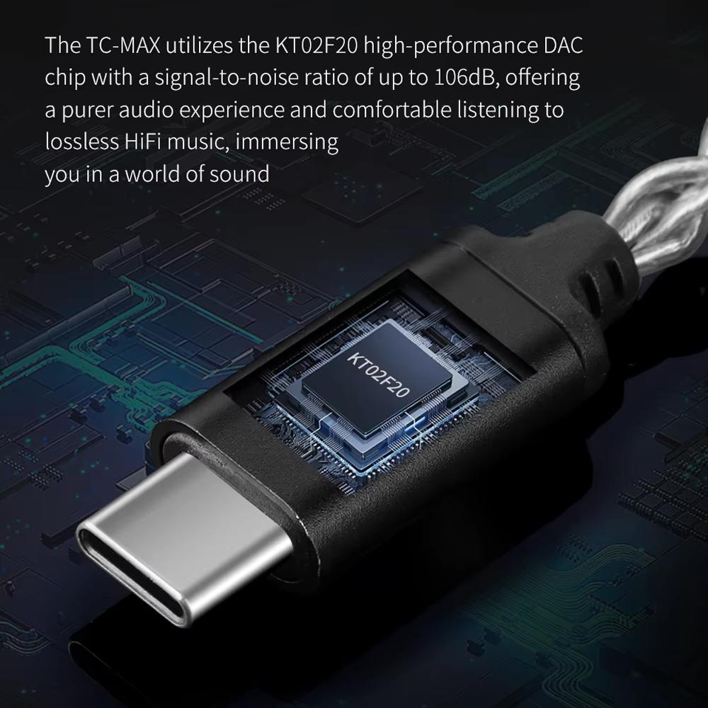 QKZ TC MAX Pro USB Type C на 3,5 мм Усилитель для наушников Аудиодекодер IEM Усилитель Адаптер для мобильного телефона HiFi ЦАП Чип CX31993/KT02F20