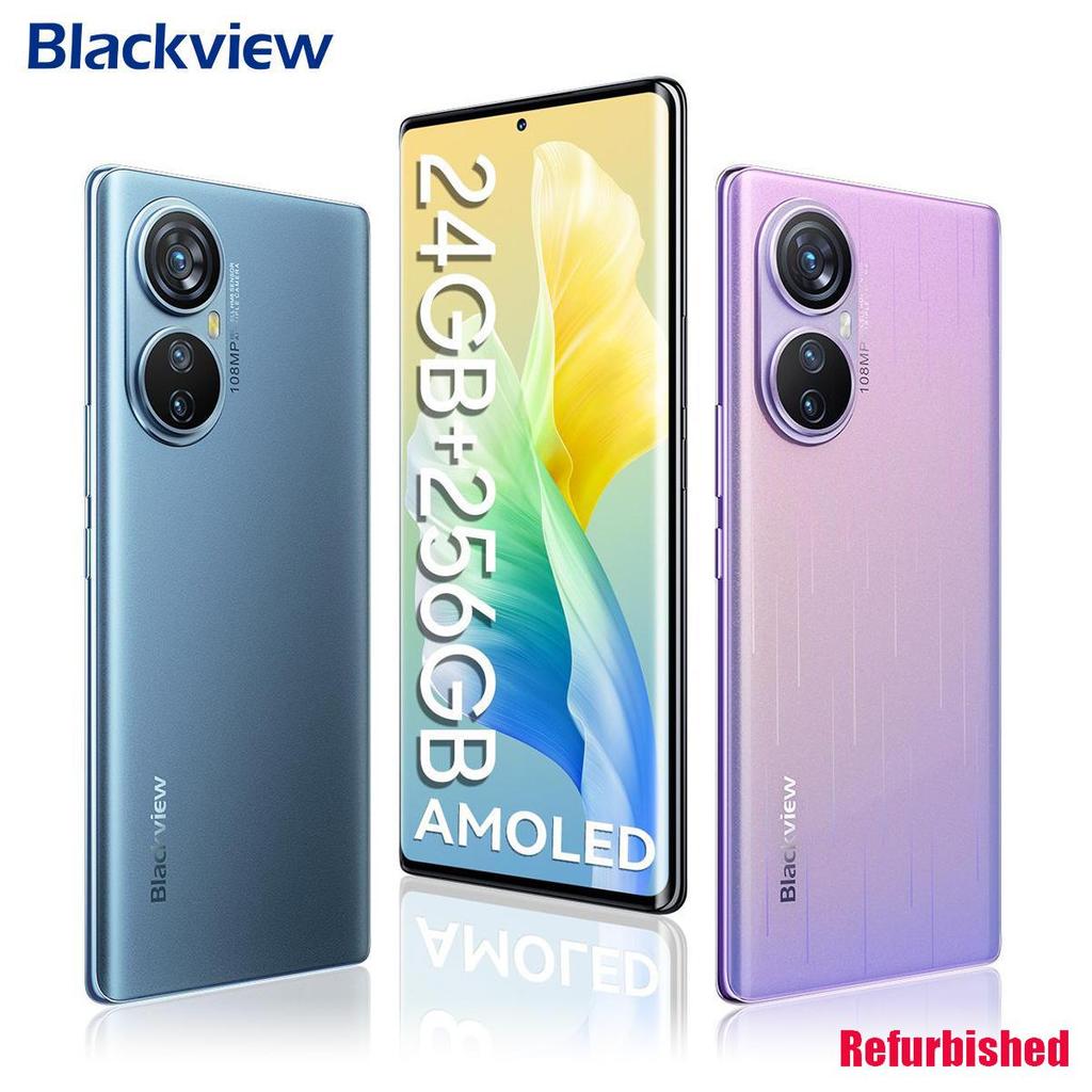 Восстановленный смартфон Blackview A200 Pro 12 ГБ ОЗУ 256 ГБ ПЗУ 120 Гц изогнутый AMOLED-экран 108 МП камера Helio G99 MTK 66 Вт быстрая PD 5050 мАч Мобильный телефон