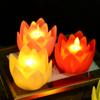 Landscape Lights Temple Wishing Lamp Lotus Candle Lamp Buddhist Hall Lanterns Led Electronic Lamp