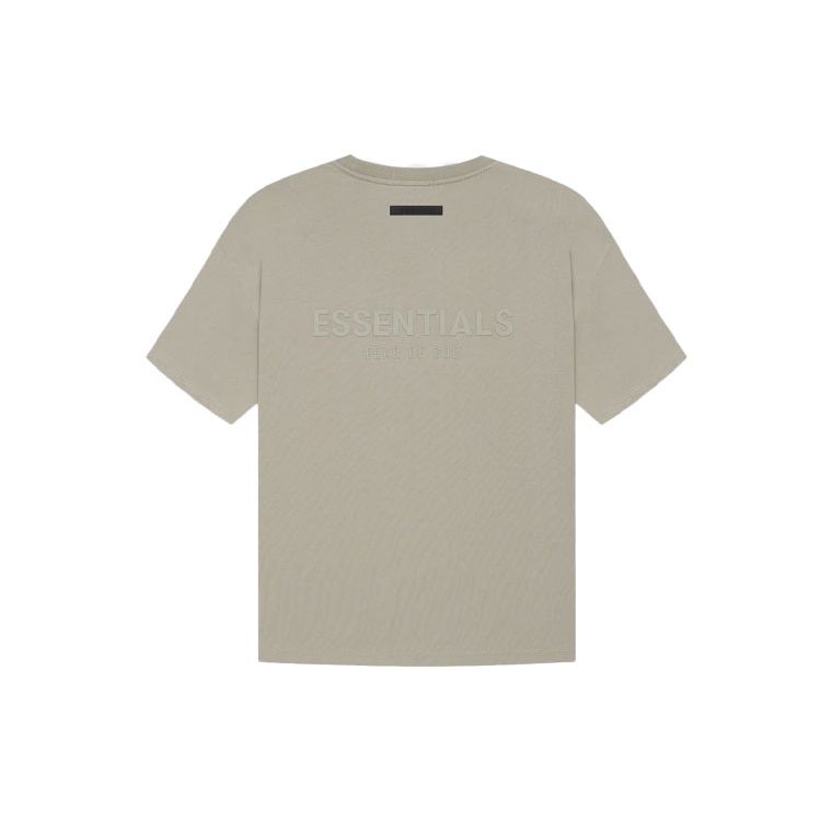 Fear of God Essentials Футболка с коротким рукавом и логотипом, унисекс, топ, цвет мха, FOG-SS21-584
