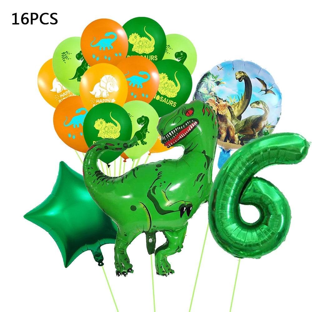 Набор воздушных шаров с зеленым динозавром, украшение для вечеринки по случаю дня рождения, 32-дюймовый воздушный шар с номером, детское украшение на день рождения, товары для вечеринок Bady Shower