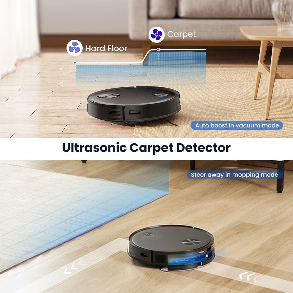Refurbished Proscenic V10 Robotic Vacuum Cleaner, Floor Mopping, 3000Pa Suction, 240ml Dust Bin, 120Mins Runtime, Smart APP Control