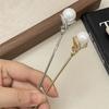 Silver Rhinestone Hair Stick Metal Pearl Hairpin Classical   Hairstyle Design Tool