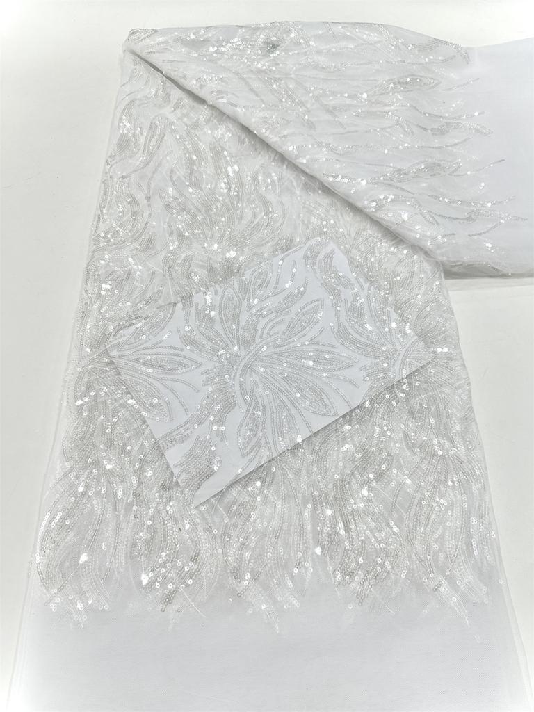 5 ярдов Роскошное африканское кружево с пайетками для жениха 2025 Высококачественные французские нигерийские сетчатые кружевные ткани для шитья платья свадьбы