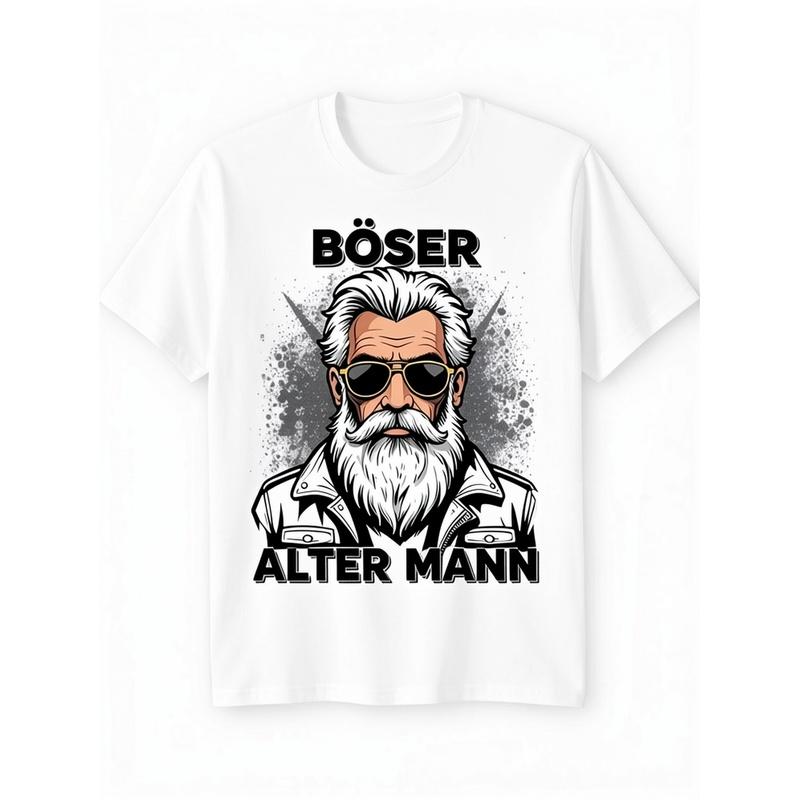 Men' Motorcycle Biker Sarcasm T-Shirt - Bold "Bad Old for Man" Graphic Print, Short Sleeve Crew Neck Casual Tee, Regular Fit All-Season Comfort Shirt