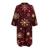 Женская пижама из атласа Ice Silk с рождественским принтом на пуговицах, ночная рубашка с коротким рукавом и вырезом-вырезом