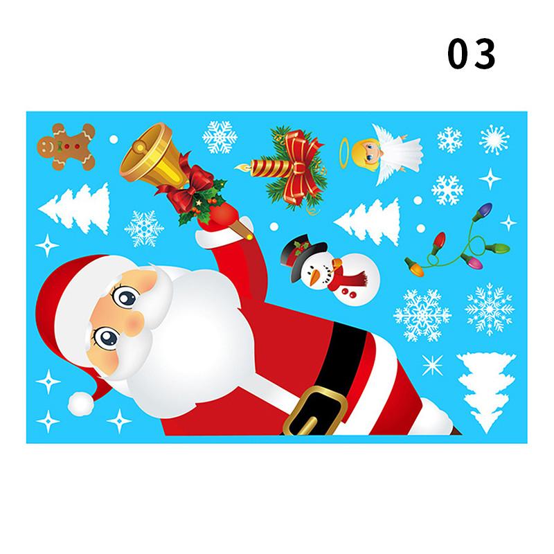 Оконные Рождественские Новогодние Украшения, Рождественские Наклейки с Санта Клаусом, Наклейки Снежинки для Детской Комнаты, Зимняя Наклейка на Стену