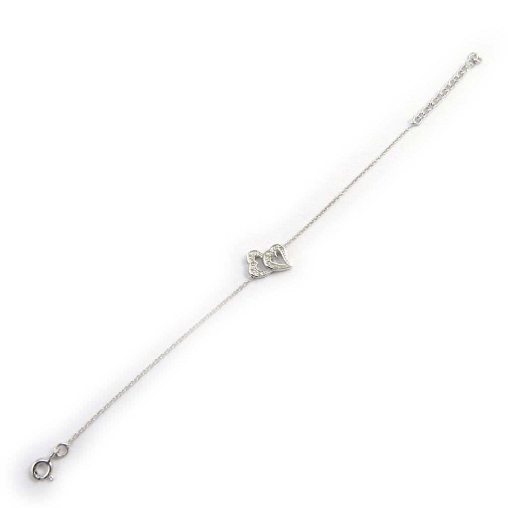 Les Trésors De Lily [M1688] - White 'Love' Silver Bracelet