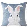 Easter Bunny Soft Cushion Case 45x45cm Bunny Faux Fur Pillow Case Rabbit Pattern Decorative Throw Pillowcase