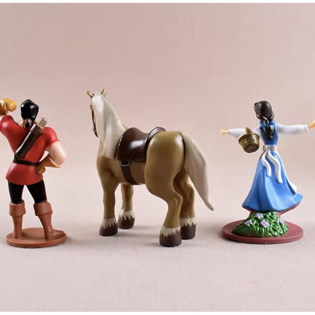  Beauty and the Beast Figurine Set of 6, 10-12 cm Resin Collectible Statues, Exquisite Gift