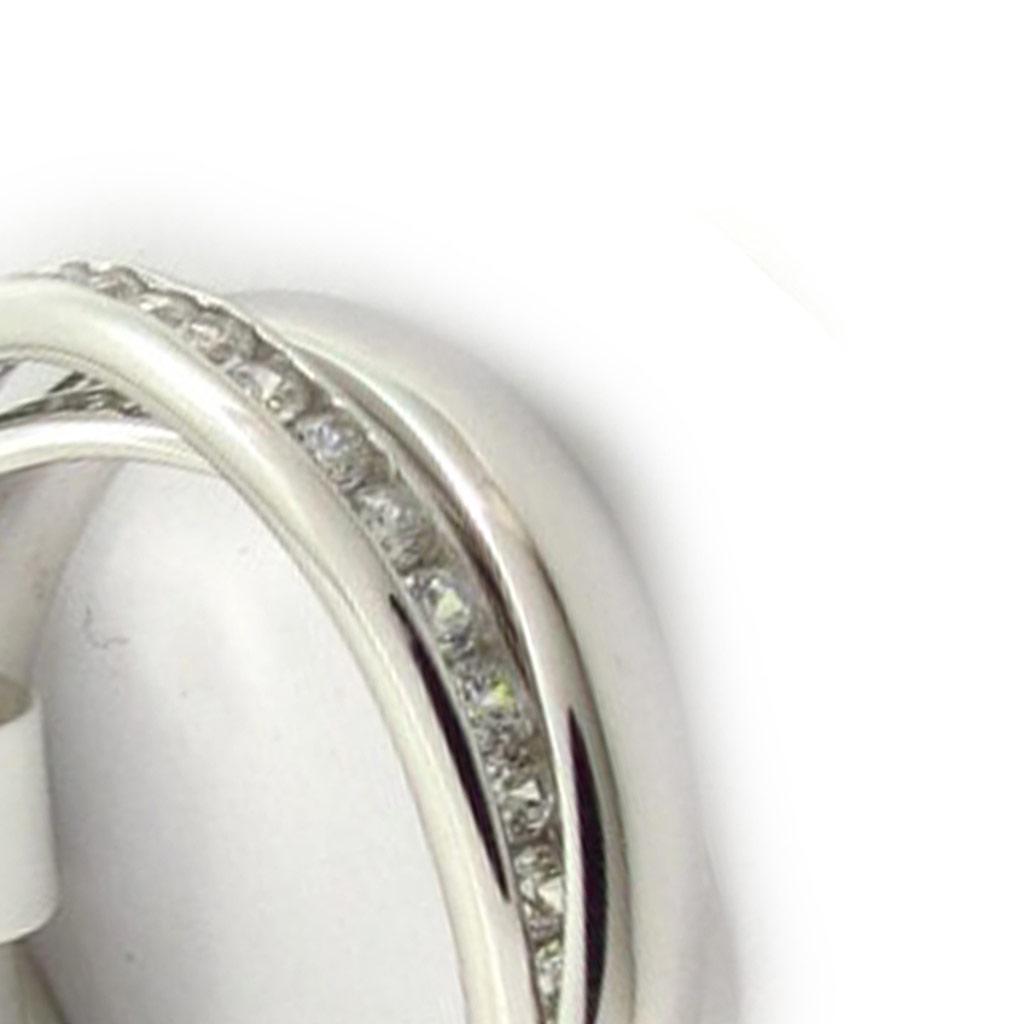 Серебряное обручальное кольцо "Трио" белое серебро (родий) - 3 кольца - 3 мм