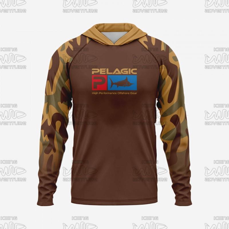 Mens Quick-Dry UV Protection Hooded Fishing Shirt Outdoor Sea Angling Lightweight Breathable Milk Silk Performance Top