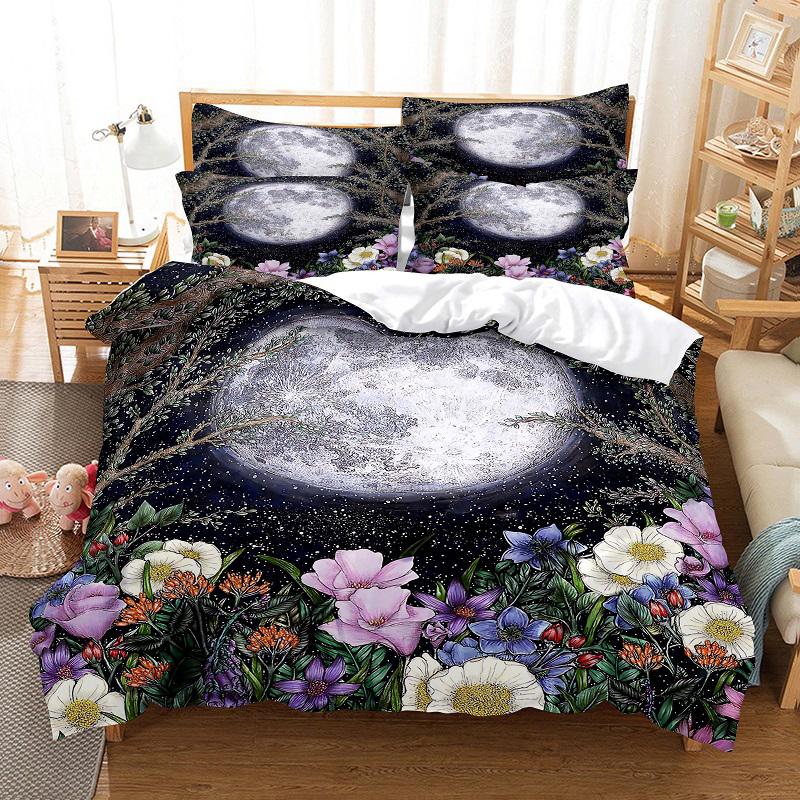 Пододеяльник с синим цветком размера Queen с наволочкой на молнии 3D комплект постельного белья с цветочным рисунком 3 шт. 2 шт. Полный комплект постельного белья King Twin Single Double Bed Thin