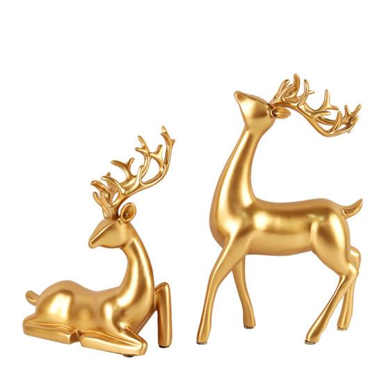 2 шт. настольный орнамент оленя смоляные фигурки оленя стоящего и лежащего оленя