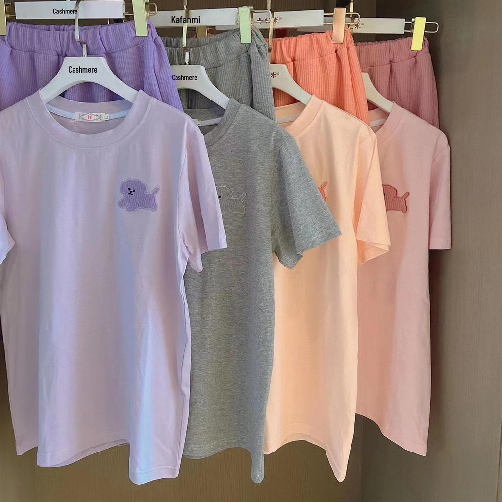 Комплект женской пижамы в клетку из шелка в корейском стиле - Домашняя одежда с длинным рукавом для весны и осени