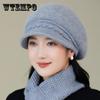 Faux Rabbit Fur Hat Women's Winter Hat Fleece Thickened Warm Wool Hat Knitted Cap