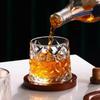 Стакан для виски Crystal Tumbler с основанием, вращающийся бокал для вина, бокал для бренди, посуда для бара и дома