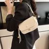 2025 Spring and Summer New Lychee Pattern Armpit Bag Women's Fashion Solid Color Simple Shoulder Bag Foreign Style Versatile Messenger Bag