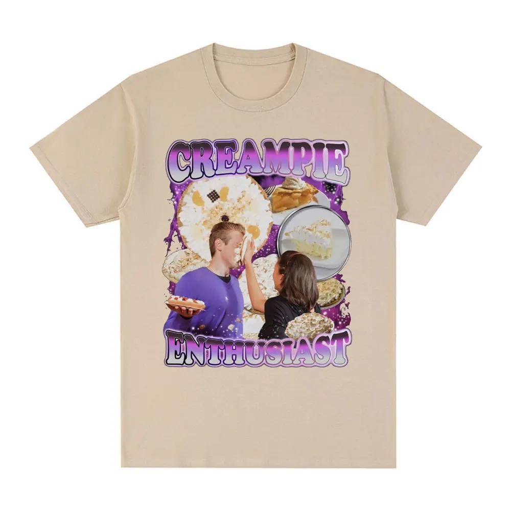 Футболка с графическим принтом Creampie Enthusist Meme Модная футболка Harajuku Retro с короткими рукавами Повседневная футболка большого размера
