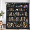 Винтажная книжная полка Шторки для душа Зеленые виноградные листья Цветочный Череп Ретро Книги Современный Полиэстер Ткань Домашняя Ванная Комната Шторка Декор