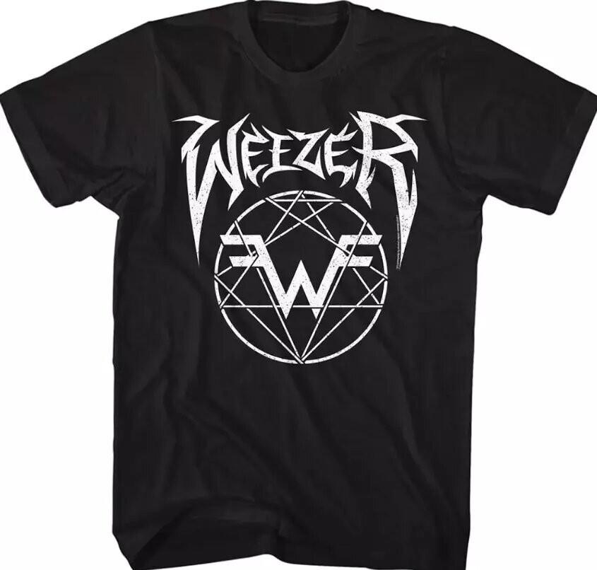 Винтажная черная хлопковая футболка с коротким рукавом с логотипом группы Weezer, Размеры от S до 5XL, Унисекс