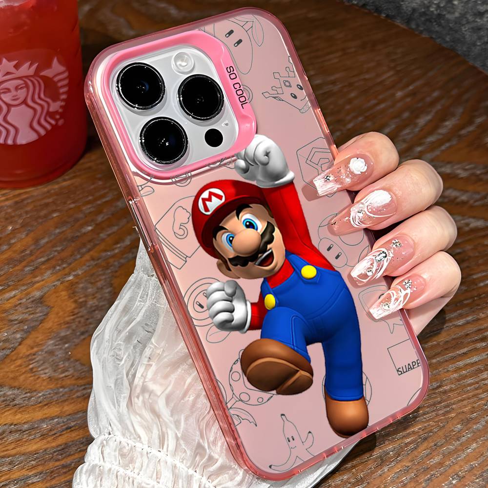 M-Marios Phone Case IPhone 16 15 14 13 12 11 Pro Max X XR XSMAX 8 7 Plus Candy Matte Shockproof Back Cover