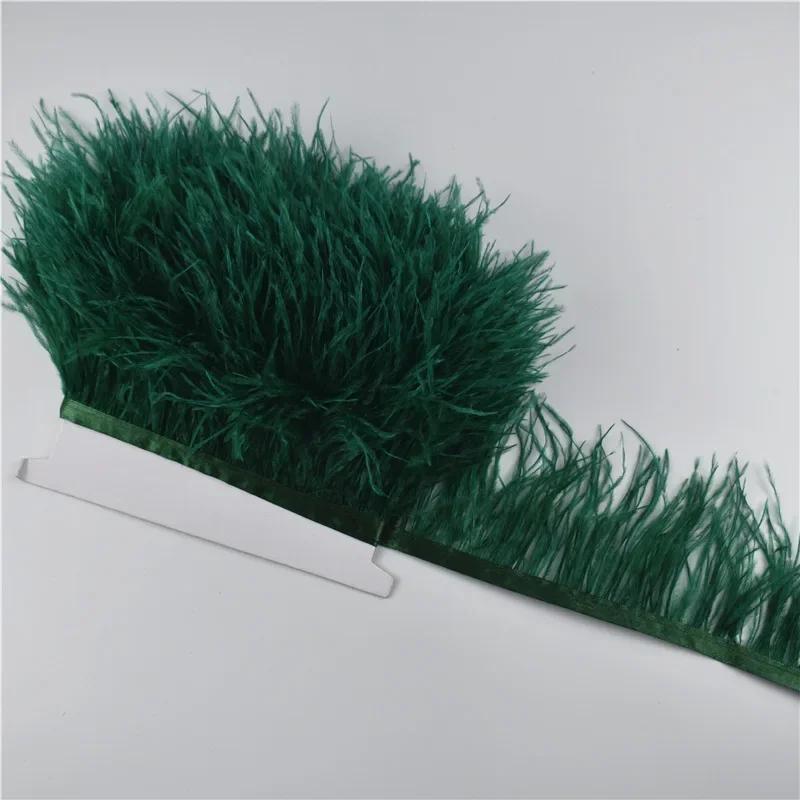 1M 5M 10Meter 8-10Cm Black Ostrich Feather Trims Natural White Ostrich Feather For Craft Ribbon Fringe For Skirt Party Clothing