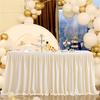 Table Skirt Thickened Anti-wrinkle Polyester Fiber Polyester Cloth Wrinkled Table Skirt Birthday Party Decoration Dessert Table