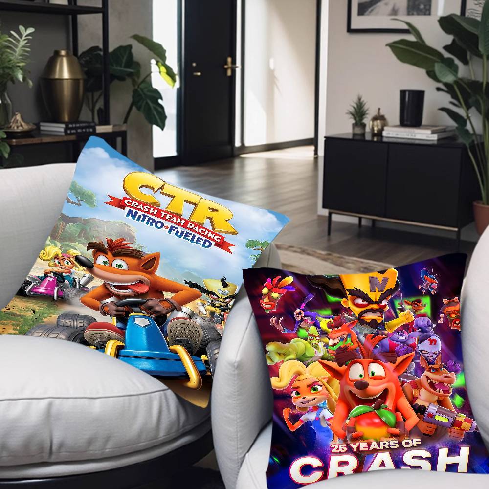 1 шт. Наволочка для подушки с игрой Crash Bandicoot, чехол для декоративной подушки в машину, для дивана, автомобиля, Рождественский подарок