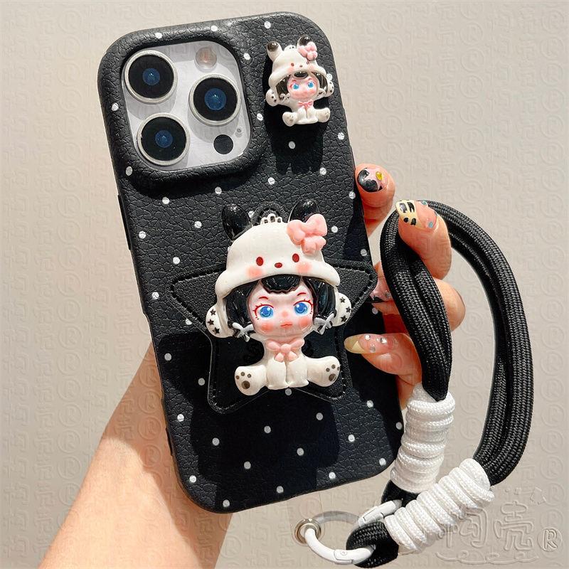 Кожаный чехол Dora Bracket для мобильного телефона Apple 16 ProMax IPhone 15 Pro Новый 13 Женский 12 Мягкий чехол 14 Кожаный узор X