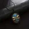 Ретро Креативная Стрекоза Черная Рамка Стеклянная Подвеска Ожерелье Подходит Для Мужчин И Женщин Модная Повседневная Бижутерия Подарки