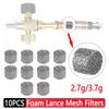 10 шт. сетчатый фильтр для пенной пушки 2,7 г/3,7 г из нержавеющей стали, сменный фильтр для пенной пушки, аксессуары для генератора