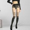 Женские колготки, сетчатые, прозрачные, кружевные, внутри, черные эластичные чулки с открытой промежностью для сна