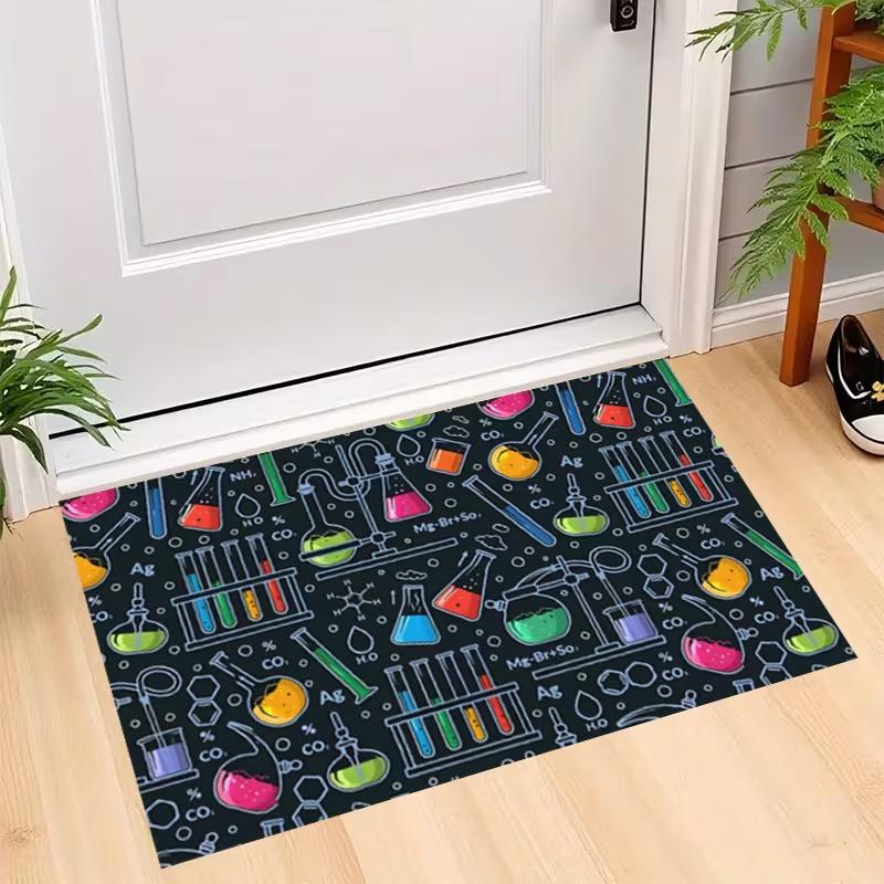 1 Piece of Fun and Scientific Floor Mat with "SCIENCE" Text Elements Periodic Table Anti Slip and Door Mat Area Home Decoration