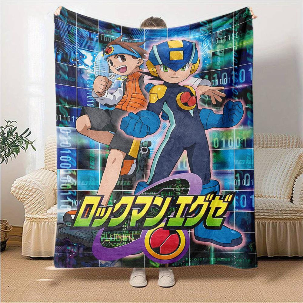 Robot Adventure Cyberspace Flannel Blanket Super Soft Warm Cozy Blanket For Sofa Bed Office Travel Allseason Home Decor Gift