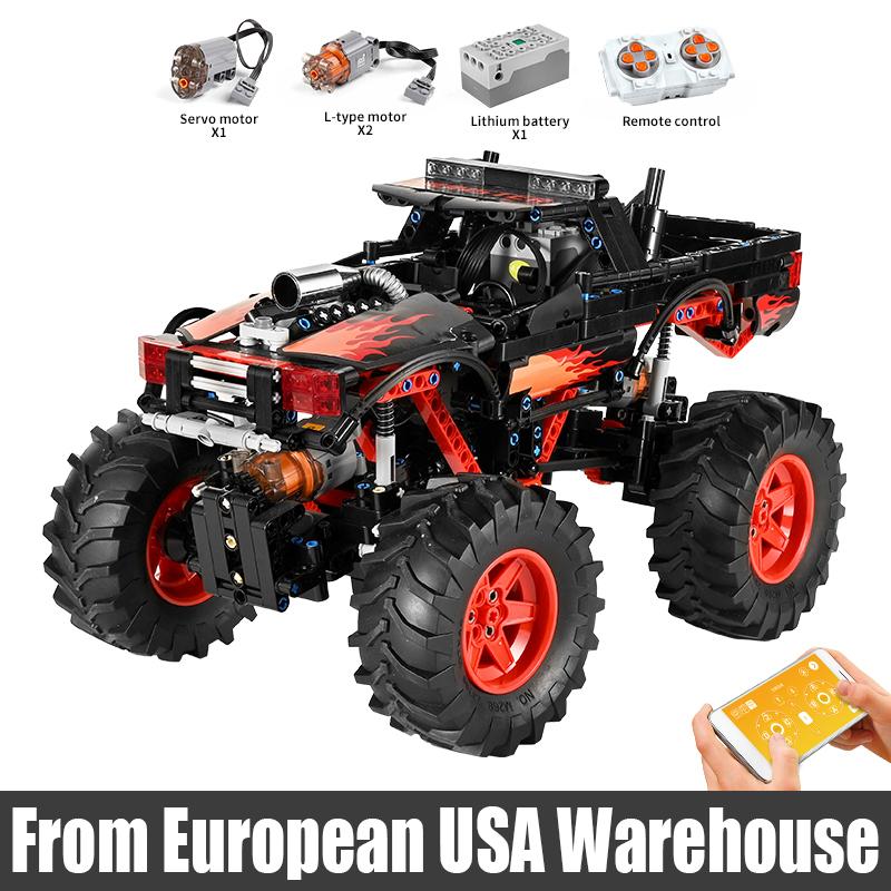 MOULD KING 18008 Technical Building Blocks APP RC Motorized Flame Climbing Truck Model Assembly Bricks Kids Toys Christmas Gifts