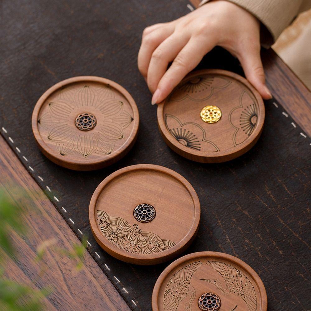 Solid Wood Incense Stick Holder Handmade Thread Incense Insert Base Incense Stove Room Decor
