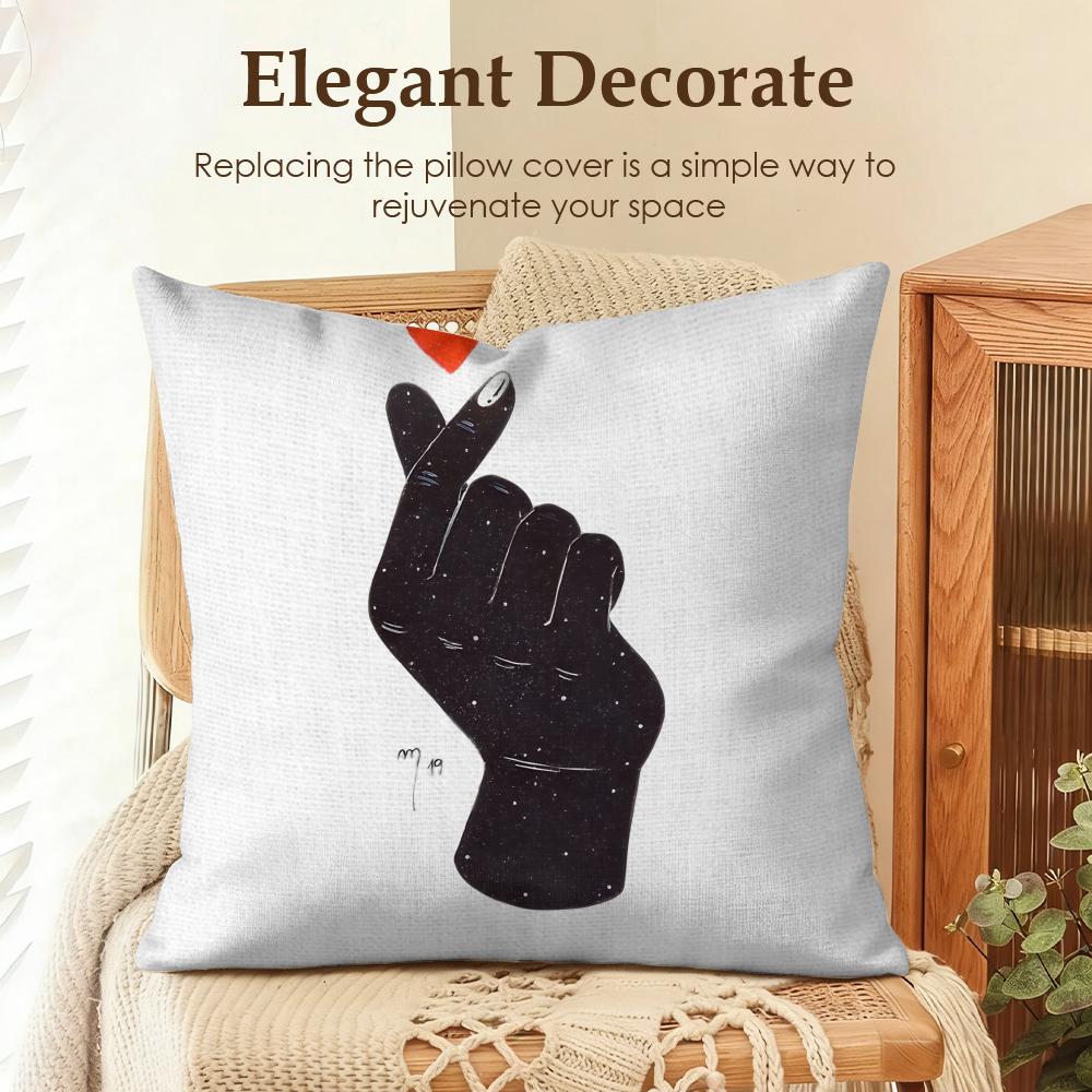 Black White Fashion Ins Sexy Cushion Cover Natural Linen Organic Fabric DoubleSided Printing Sofa Home Decor Gift Pillow Case